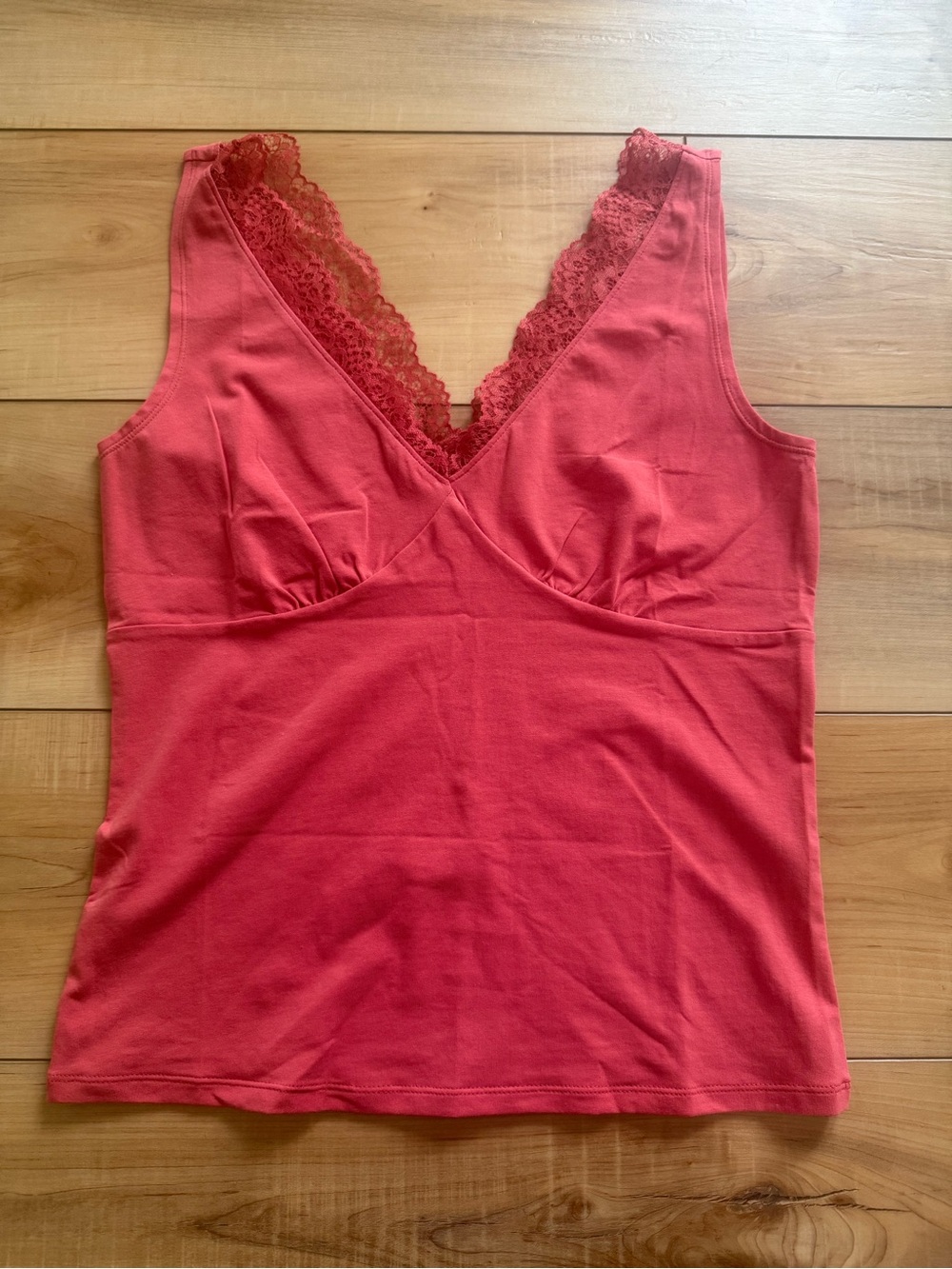 Old Navy Coral Lace-Trim V-Neck Sleep Tank